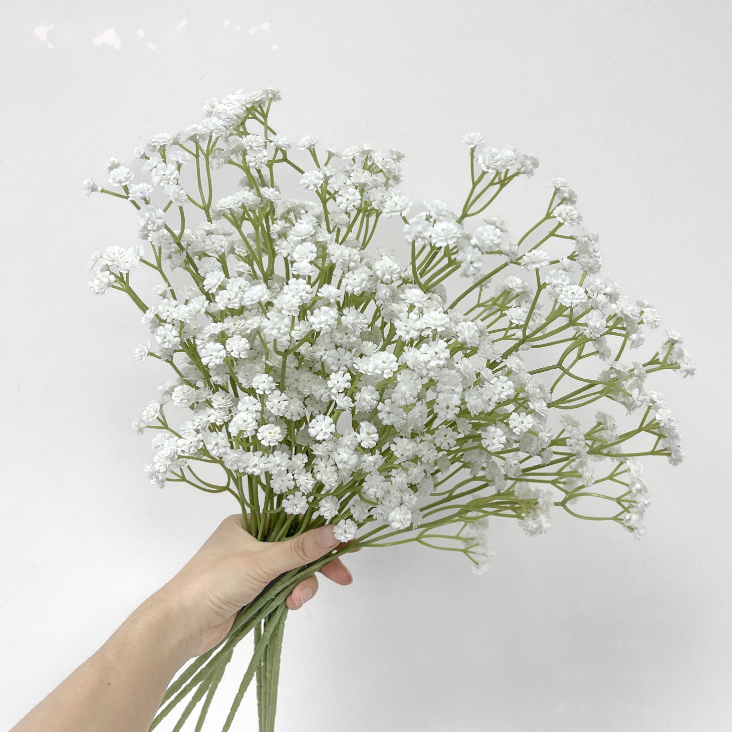 White Soft Rubber Baby's Breath · White artificial flower stem